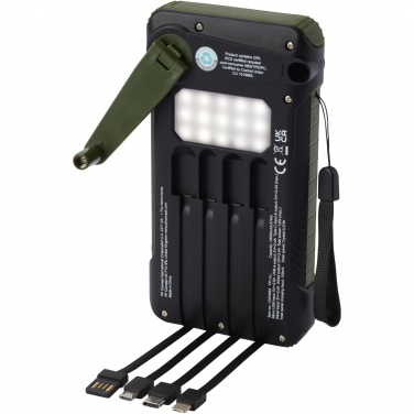 Logo trade corporate gifts image of: Soldy 10.000 mAh RCS recycled plastic solar dynamo power bank 