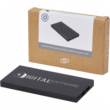 Logo trade advertising products picture of: Connect 5000 mAh recycled aluminium power bank 