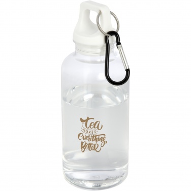 Logo trade promotional merchandise photo of: Oregon 400 ml RCS certified recycled plastic water bottle with carabiner