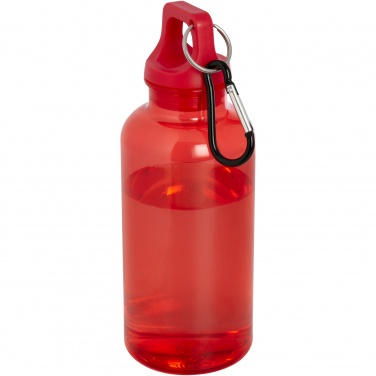 Logotrade promotional product image of: Oregon 400 ml RCS certified recycled plastic water bottle with carabiner