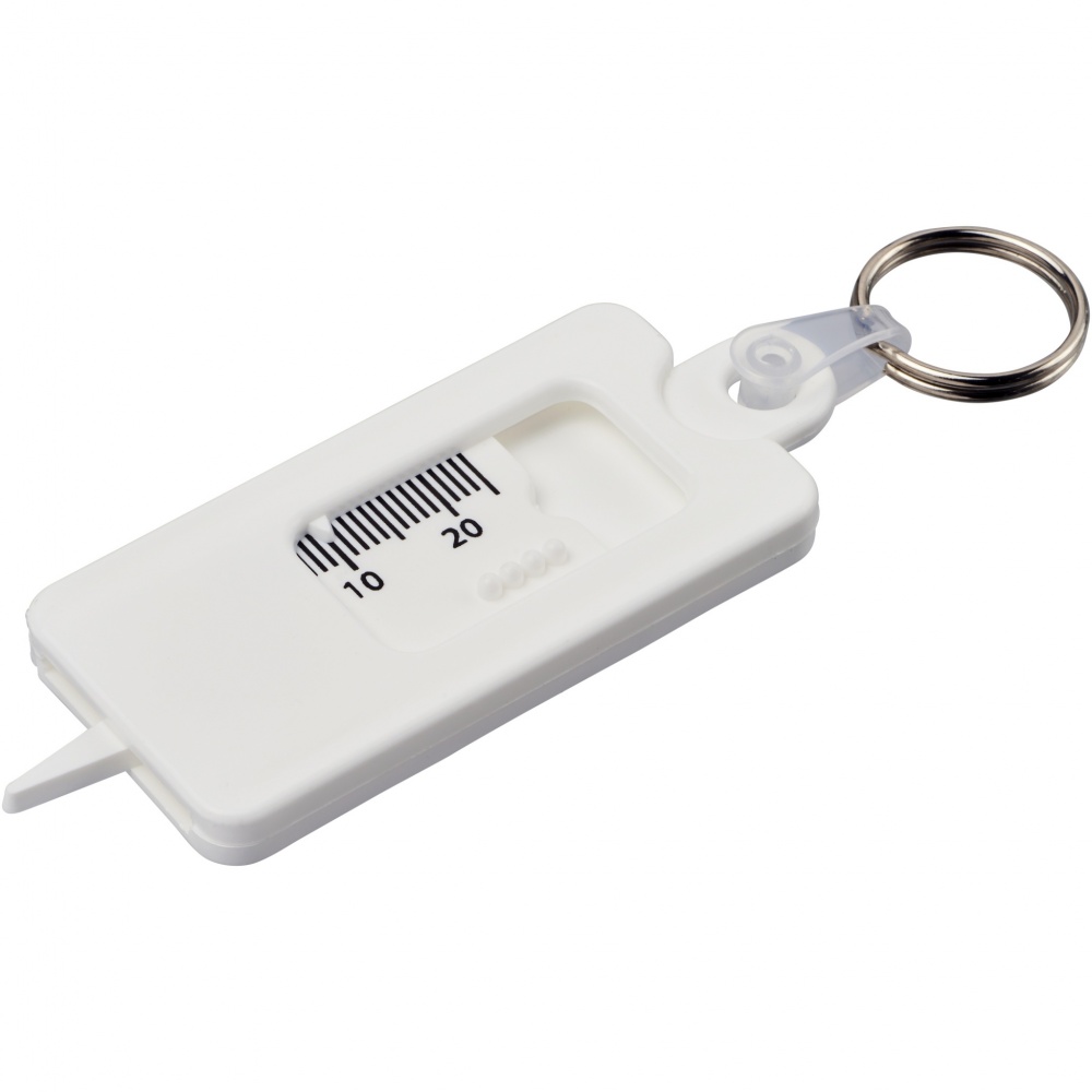 Logo trade promotional product photo of: Kym recycled tyre tread check keychain