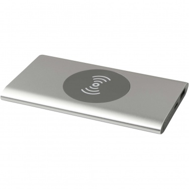 Logo trade corporate gifts image of: Juice 4000 mAh Type-C recycled aluminium wireless power bank 