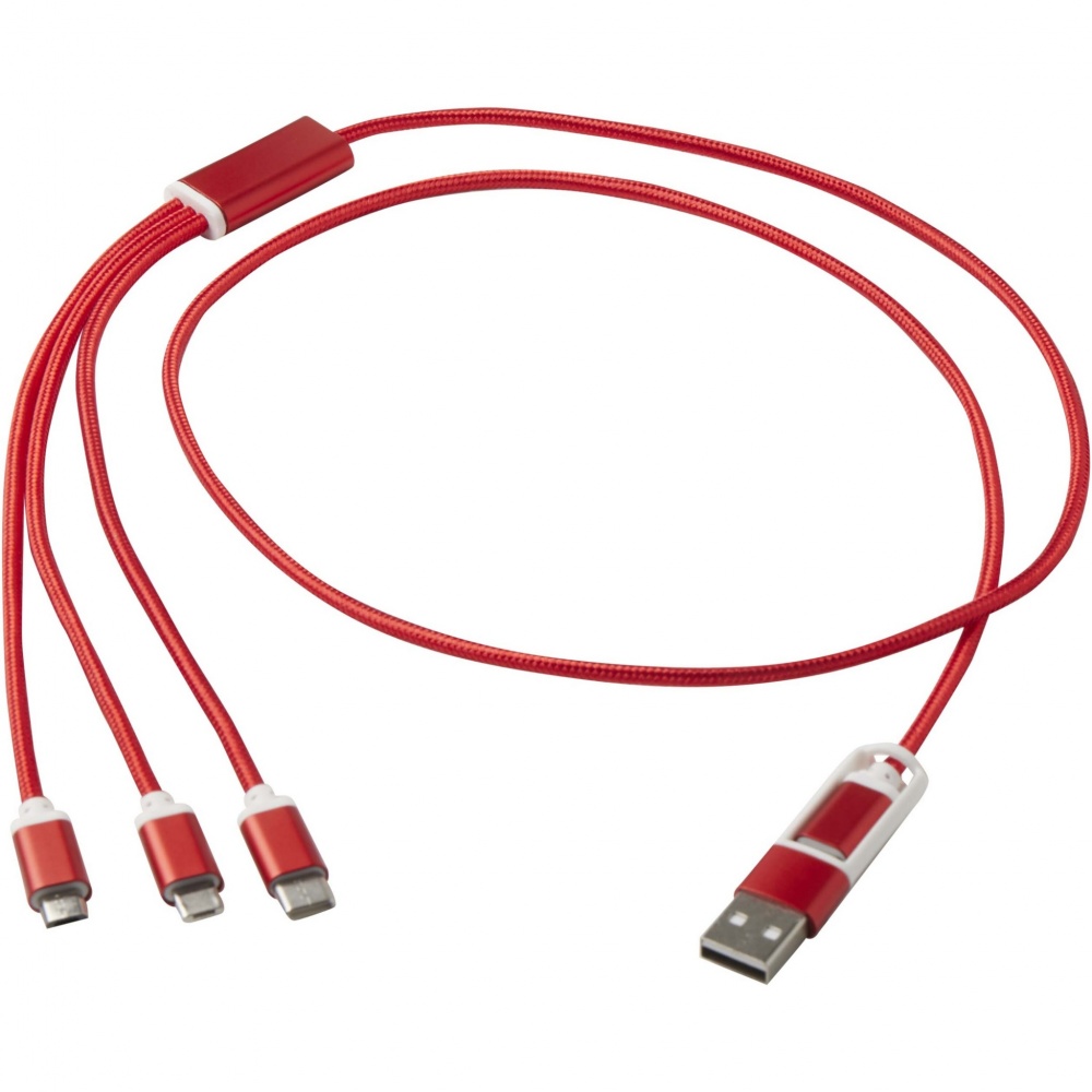 Logo trade advertising products image of: Versatile 5-1 recycled aluminium charging cable