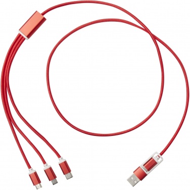 Logo trade business gift photo of: Versatile 5-1 recycled aluminium charging cable