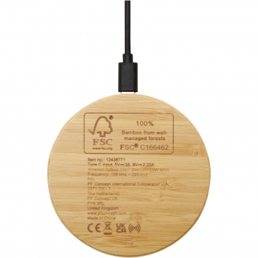Logotrade business gifts photo of: Essence 15W bamboo wireless charging pad