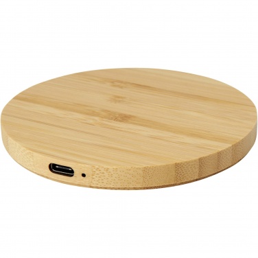 Logo trade promotional giveaways picture of: Essence 15W bamboo wireless charging pad
