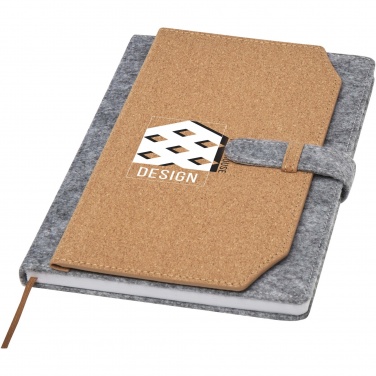 Logotrade promotional merchandise image of: Viviana A5 recycled felt and cork notebook