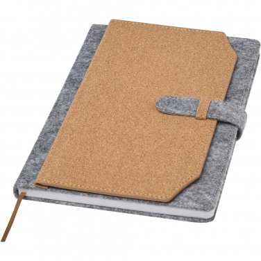 Logotrade promotional giveaway picture of: Viviana A5 recycled felt and cork notebook