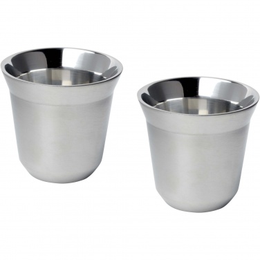 Logotrade promotional merchandise picture of: Duo 80 ml RCS certified stainless steel espresso cup set 