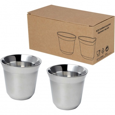 Logo trade corporate gifts picture of: Duo 80 ml RCS certified stainless steel espresso cup set 