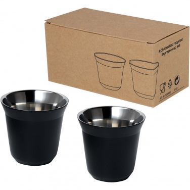 Logotrade promotional item image of: Duo 80 ml RCS certified stainless steel espresso cup set 