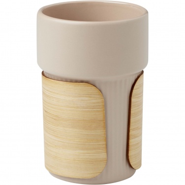 Logo trade corporate gifts image of: Tumbler Fika 340 ml with bamboo sleeve