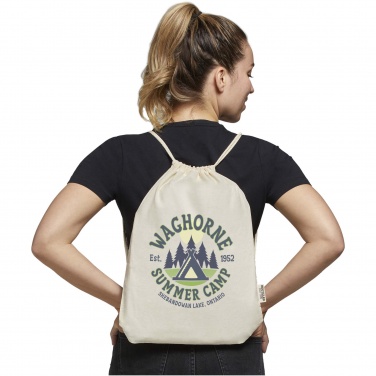 Logotrade business gifts photo of: Oregon 140 g/m² GRS recycled cotton drawstring bag