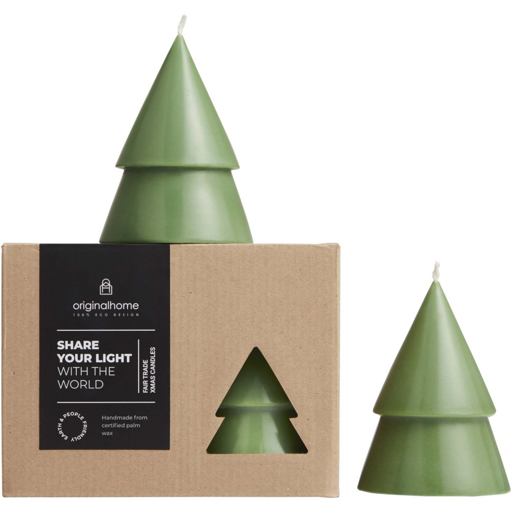 Logotrade corporate gift image of: Originalhome Xmas tree candle set of 2 - M