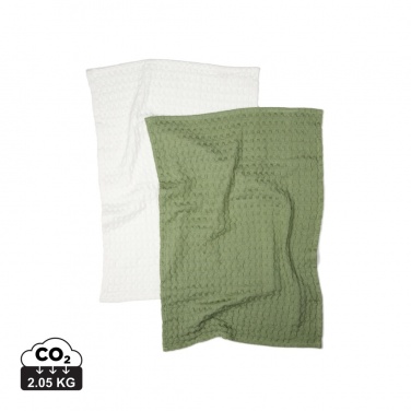 Logo trade advertising products picture of: VINGA Cromer waffle kitchen towel, 2 pcs