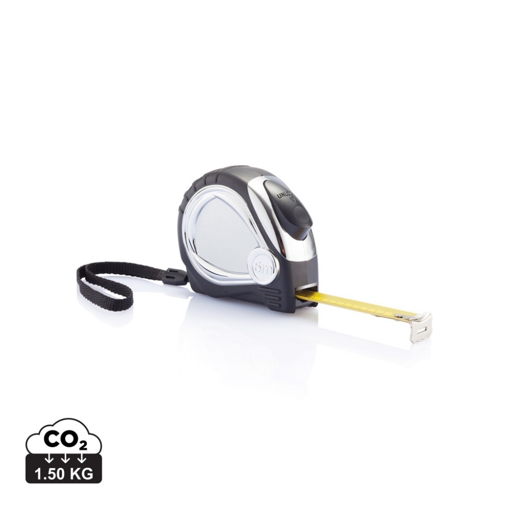 Logotrade promotional product image of: Chrome plated auto stop tape measure
