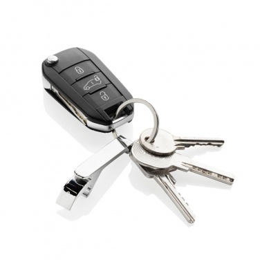Logo trade promotional merchandise picture of: RCS recycled zinc alloy bottle opener keychain
