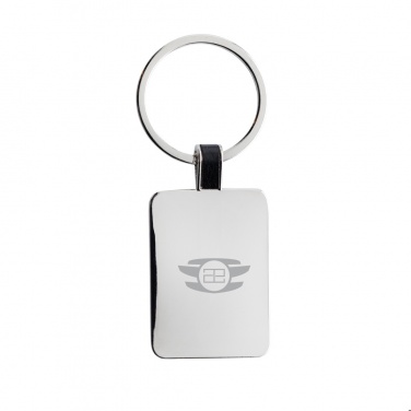 Logo trade corporate gift photo of: RCS recycled zinc alloy rectangle keyring