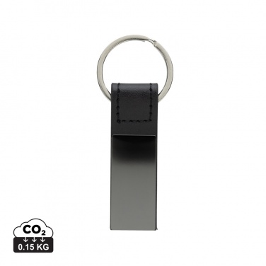 Logo trade promotional gifts picture of: Luxury PU keychain RCS recycled zinc alloy