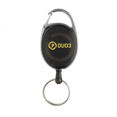 Logo trade promotional gifts picture of: RCS recycled ABS roller clip keychain