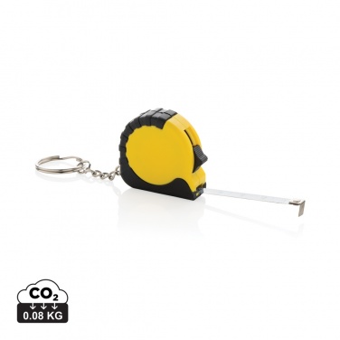 Logo trade promotional item photo of: MeasureMate RCS reycled ABS 1 meter tape keychain