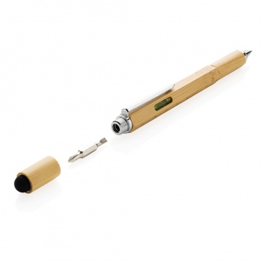 Logo trade promotional gifts image of: Bamboo 5-in-1 toolpen
