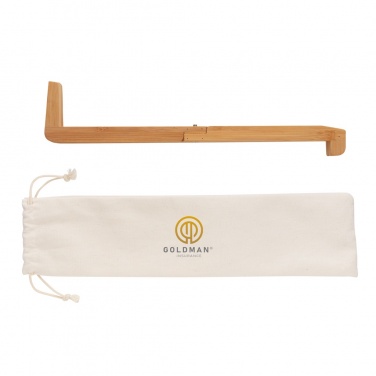 Logo trade promotional items image of: Bamboo portable laptop stand