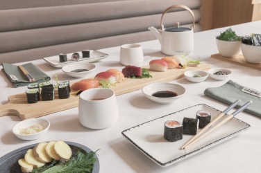 Logo trade promotional giveaways image of: Ukiyo 3pc serving bowl set with bamboo tray