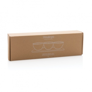 Logo trade business gift photo of: Ukiyo 3pc serving bowl set with bamboo tray