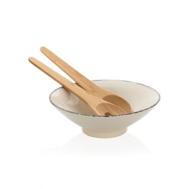 Logo trade promotional merchandise picture of: Ukiyo salad bowl with bamboo salad server