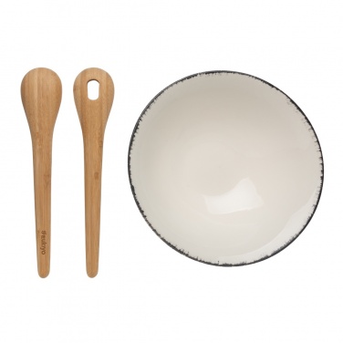 Logo trade corporate gifts image of: Ukiyo salad bowl with bamboo salad server