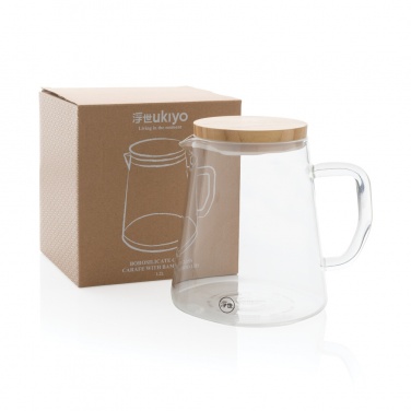 Logotrade promotional gifts photo of: Ukiyo borosilicate glass carafe with bamboo lid 1.2L