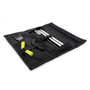 Logo trade promotional items image of: Tierra 2pcs straw and cutlery set in pouch