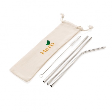 Logotrade promotional merchandise picture of: Reusable stainless steel 3 pcs straw set