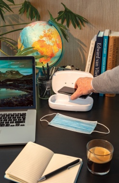 Logo trade corporate gifts picture of: UV-C steriliser box with 5W wireless charger