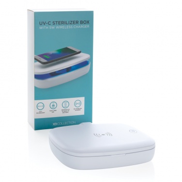 Logotrade promotional gift image of: UV-C steriliser box with 5W wireless charger