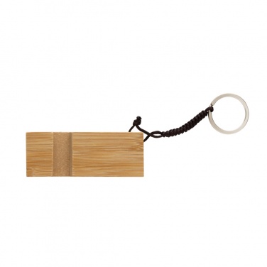 Logo trade promotional items picture of: Standkey bamboo keychain phone stand