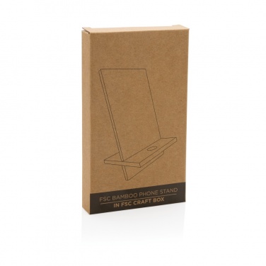 Logotrade advertising product picture of: Bamboo phone stand in kraft box