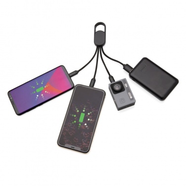 Logo trade promotional gifts picture of: 4-in-1 cable with carabiner clip