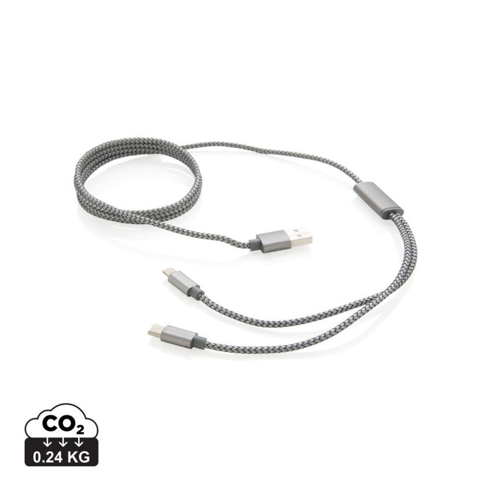 Logo trade promotional gift photo of: 3-in-1 braided cable