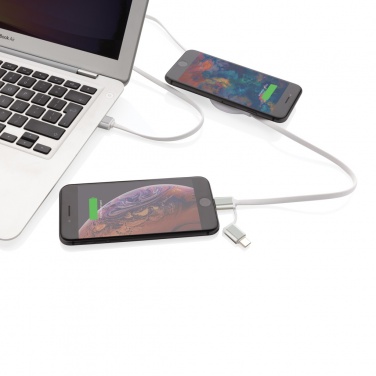 Logotrade promotional gift picture of: 3-in-1 cable with 5W bamboo wireless charger
