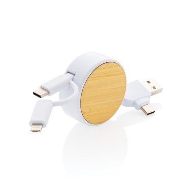 Logo trade promotional giveaway photo of: RCS recycled plastic Ontario 6-in-1 retractable cable