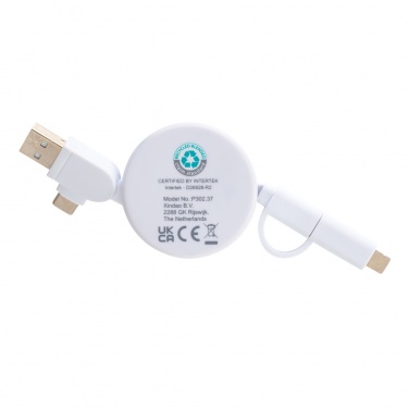 Logotrade promotional merchandise image of: RCS recycled plastic Ontario 6-in-1 retractable cable