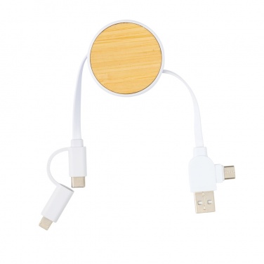 Logo trade business gifts image of: RCS recycled plastic Ontario 6-in-1 retractable cable