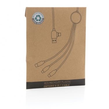 Logo trade business gift photo of: RCS recycled plastic Ontario 6-in-1 cable
