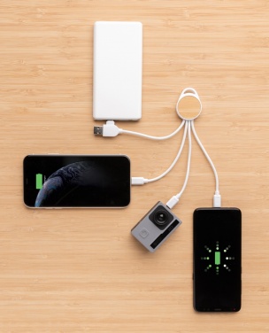 Logo trade corporate gift photo of: RCS recycled plastic Ontario 6-in-1 round cable