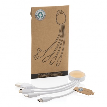 Logotrade promotional gifts photo of: RCS recycled plastic Ontario 6-in-1 round cable
