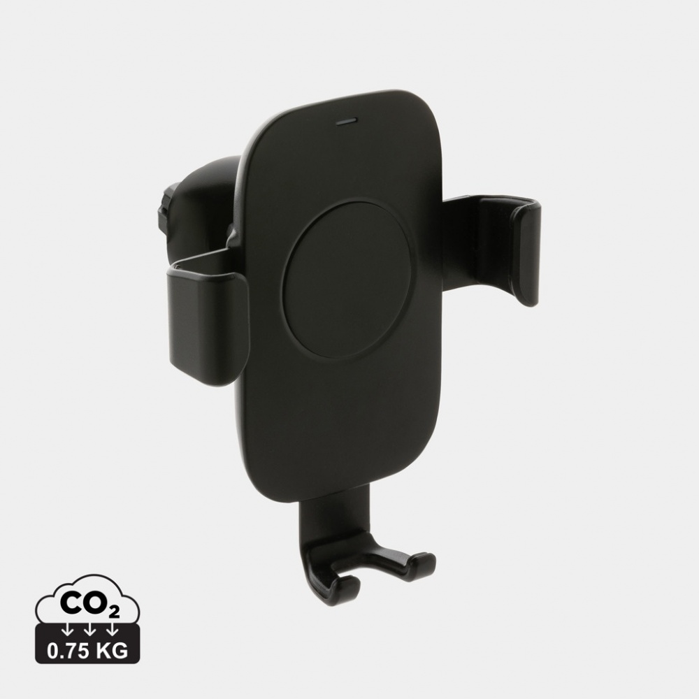 Logo trade promotional gift photo of: RCS recycled plastic 10W wireless charging car holder