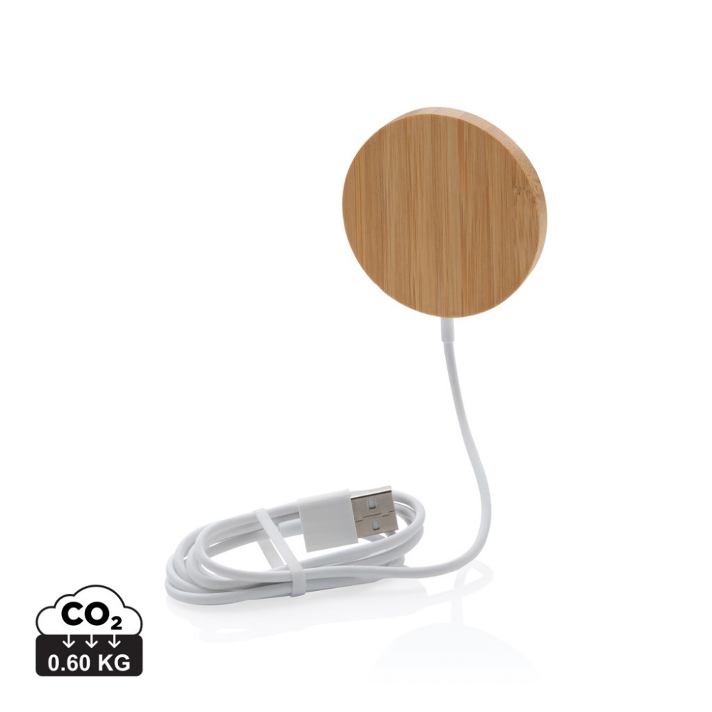 Logotrade corporate gift picture of: 10W bamboo magnetic wireless charger