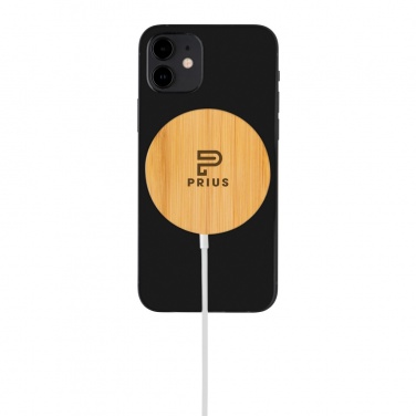 Logotrade business gift image of: 10W bamboo magnetic wireless charger
